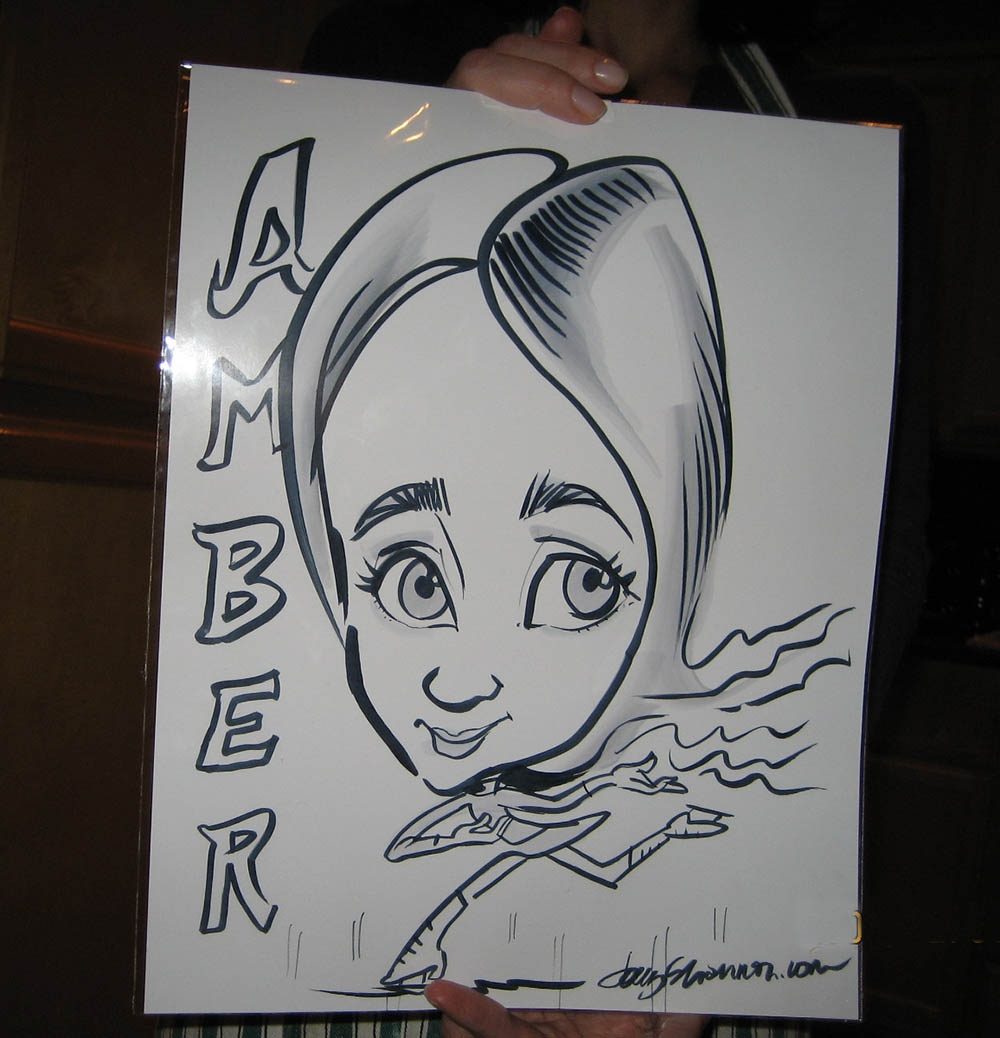 Caricature drawing of Amber
