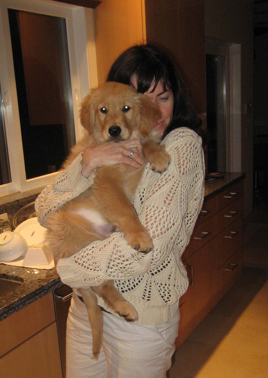 Jennifer holding puppy Beta