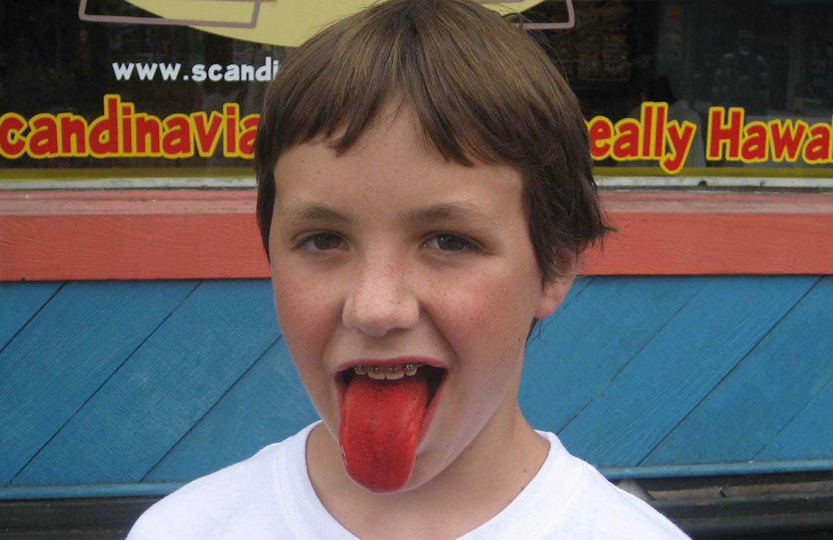 Sammy with red tongue