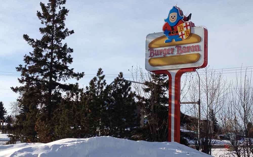 Burger Baron sign in Edmonton